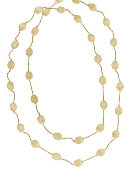 18Kt Yellow Gold Siviglia Bead Necklace 36"