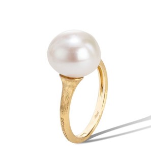 18Kt Yellow Gold Africa Pearl Ring Sz7