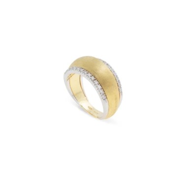 18Kt Two Toned Lucia Ring With (26) Round Diamonds Weighing 0.18cttw
