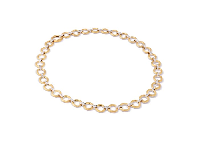 18Kt Two Toned Jaipur Link Necklace 1.19cttw