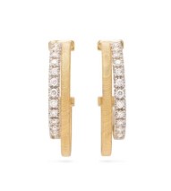 [OG412 B YW M5] 18Kt Two Toned Masai Double Strand Hoops With (26) Round Diamonds Weighing 0.65cttw