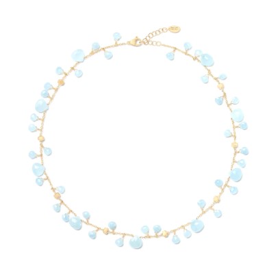18Kt Yellow Gold Paradise Aquamarine Necklace 16.5"