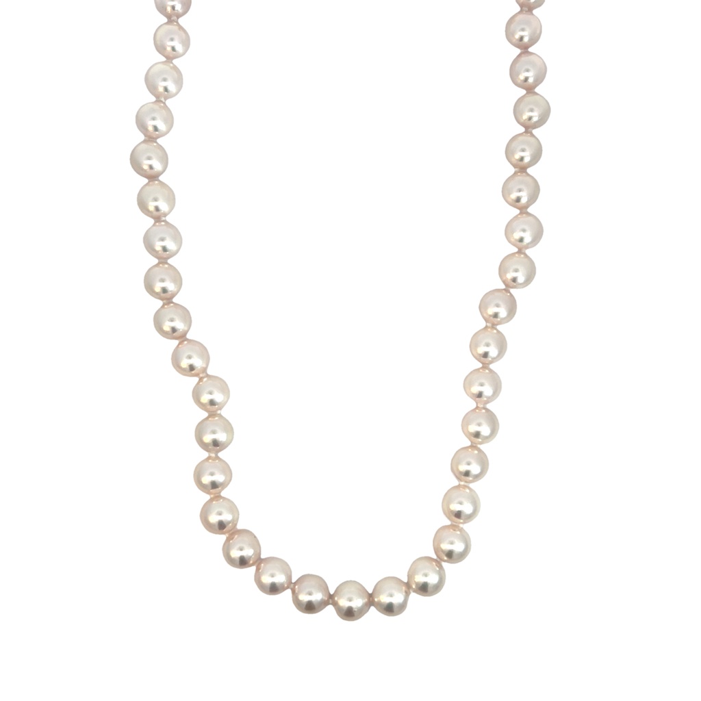 18Kt Yellow Gold Pearl Strand With (53) 8x7.5mm Pearls 18"