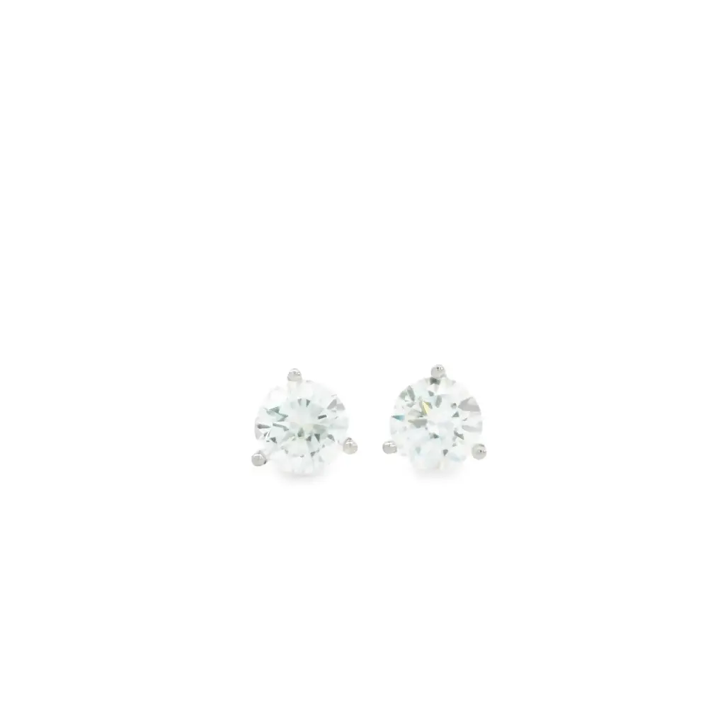[S12293] Round Brilliant Cut Diamond Studs 2.00cttw G/SI1 GIA3495387466 GIA2506092054 14Kt White Gold Martini Set Push Backs
