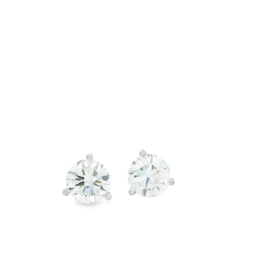 Round Brilliant Cut Diamond Studs 2.00cttw H/SI1-2 GIA2507017921 GIA6505263155 14Kt White Gold Martini Pushbacks