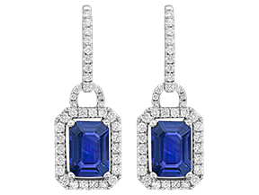 Diamond And Sapphire Drop Earrings 2.65cttw