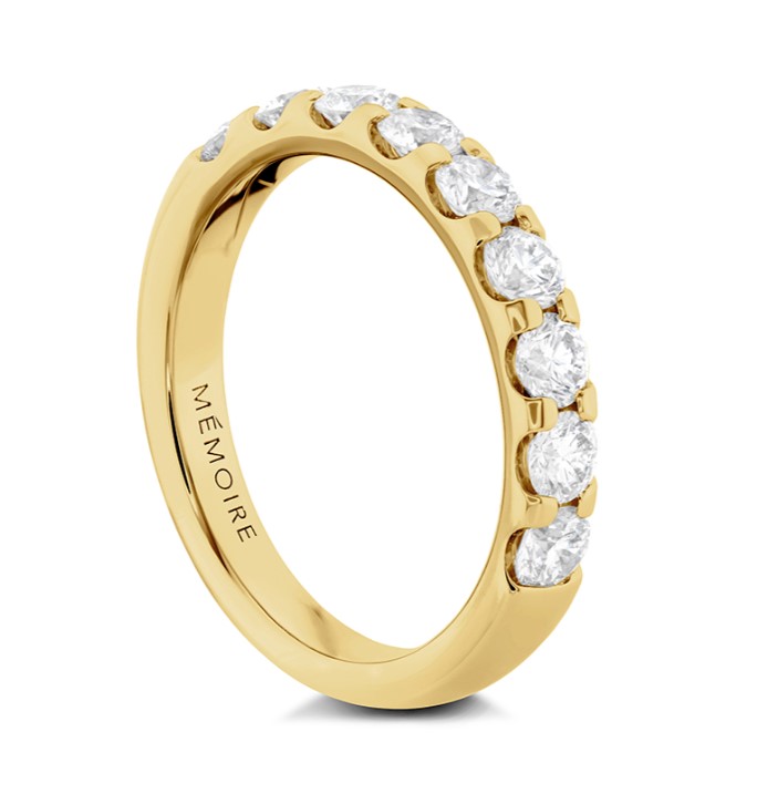 18Kt Yellow Gold Odessa Band With (9) Round Diamonds Weighing 1.00cttw