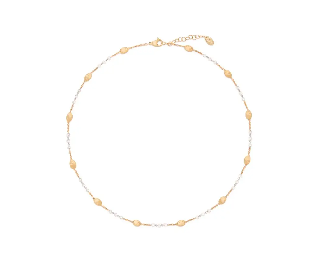 18Kt Yellow Gold Siviglia Necklace With (33) Round Diamonds Weighing 1.56cttw