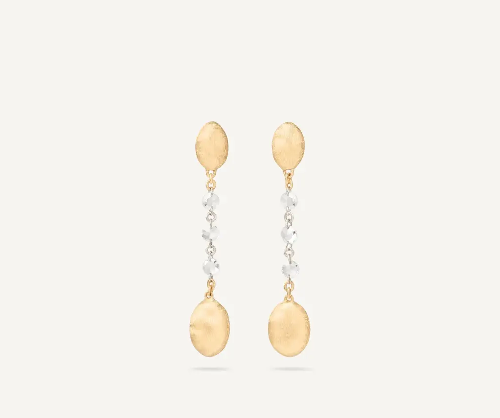 18Kt Yellow Gold Siviglia Drop Earrings With (6) Rosecut Diamonds Weighing 0.28cttw