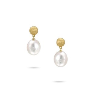 18Kt Yellow Gold Africa Pearl Drop Earrings
