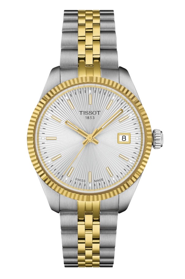 [T156.210.22.031.00] 34mm Ballade Quartz Two Tone Watch With A Stainless Steel Strap