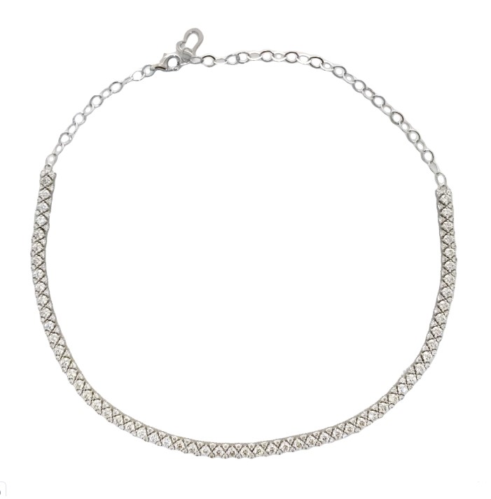 14Kt White Gold Necklace With (179) Round Diamonds Weighing 5.75cttw