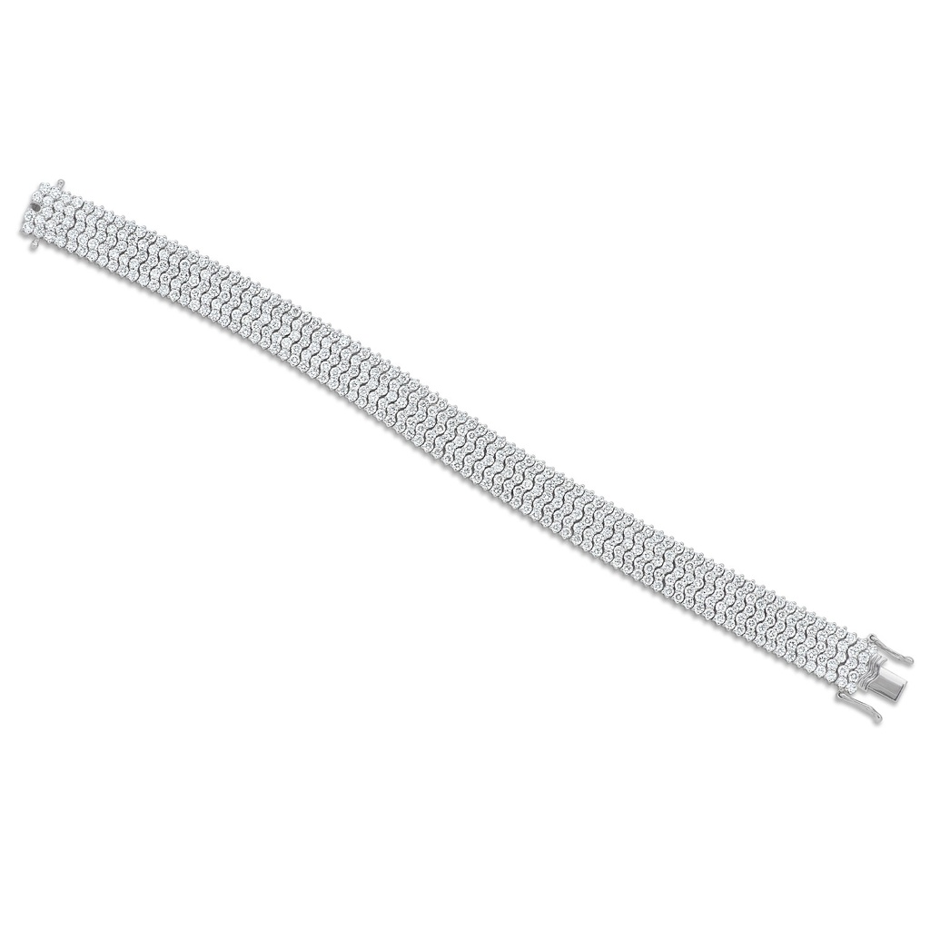14Kt White Gold Five Row Bracelet With (414) Round Diamonds Weighing 12.40cttw