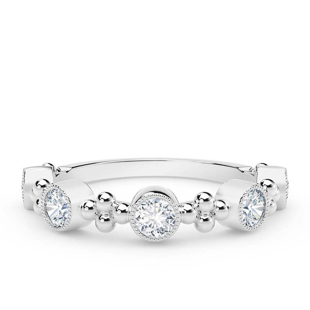 18Kt White Gold Bezel Ring With (5) Round Diamonds Weighing 0.47cttw