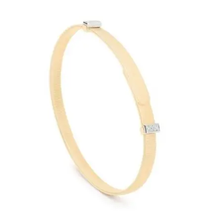 18Kt Two Toned Masai Bangle With (6) Round Diamonds Weighing 0.06cttw