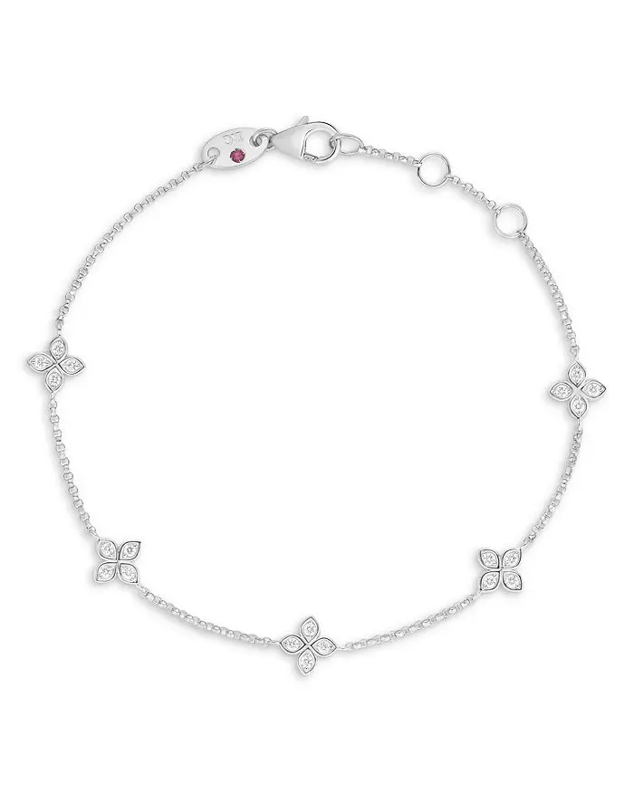 18Kt White Gold Love By The Inch Bracelet With (20) Round Diamonds Weighing 0.23cttw