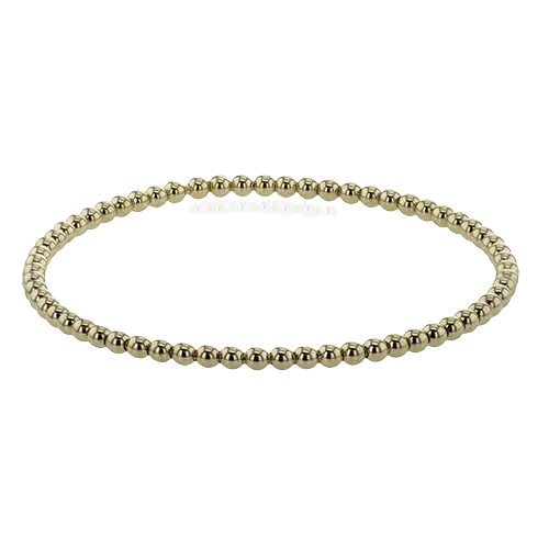 18Kt Yellow Gold Beaded Stretch Bracelet 7"