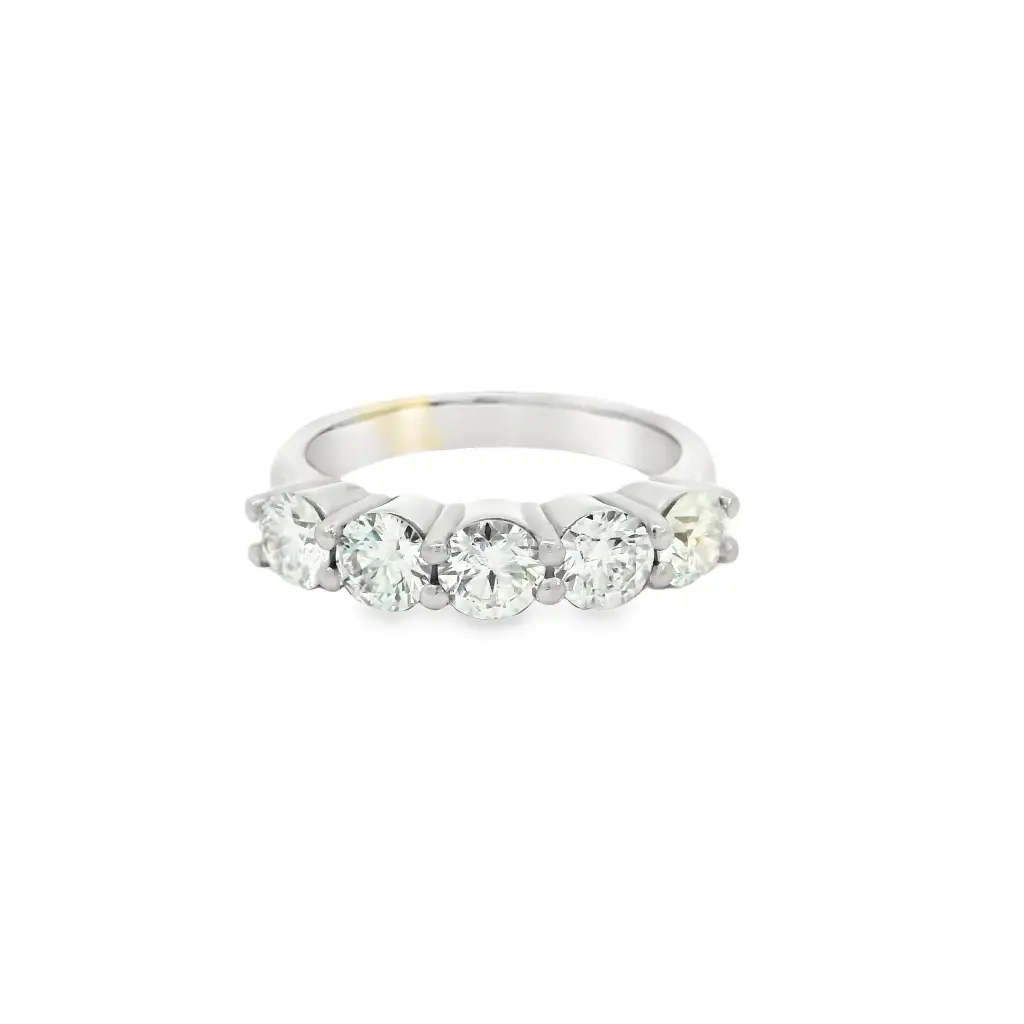 Platinum Ring With (5) Round Diamonds Weighing 1.82cttw