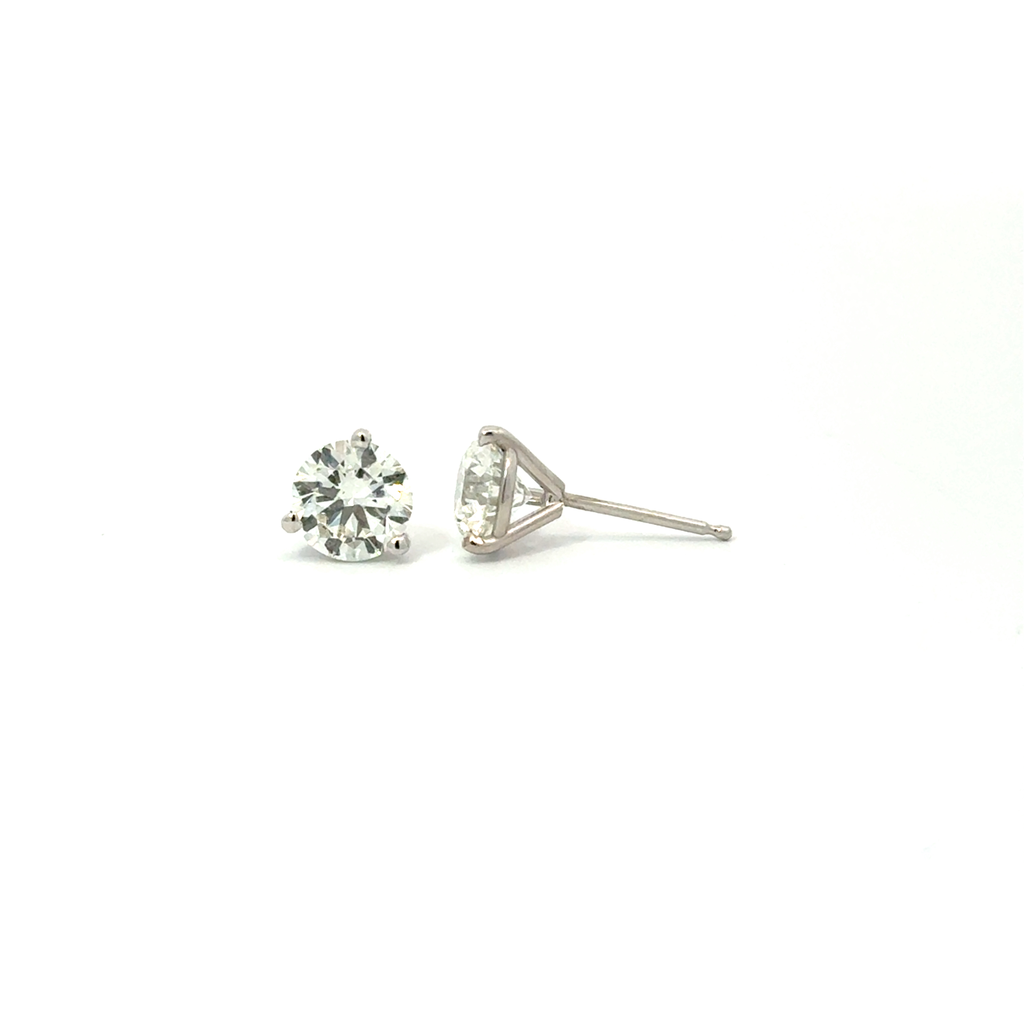 Round Brilliant Cut Diamond Studs 2.00cttw H-I/SI2 GIA1515453146 GIA2497288590 14Kt White Gold Martini Set Friction Backs