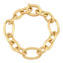 14Kt Yellow Gold Alternating Oval Link Chain Bracelet 7"