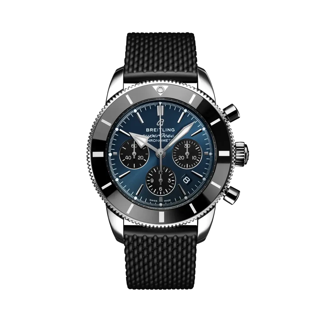 Breitling Superocean Heritage B01 Chronograph 44 Blue Dial Mesh Rubber Band