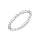 Platinum Precious Prong Half Eternity Band With (11) Round Diamonds Weighing 0.32cttw Sz6