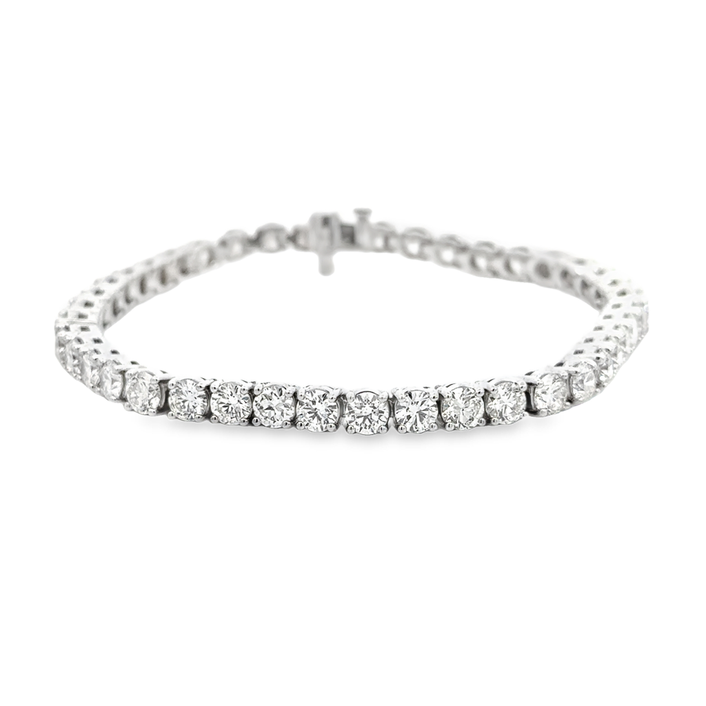 14Kt White Gold Tennis Bracelet With (42) Round Diamonds Weighing 10.92cttw