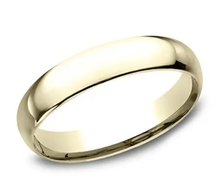 14Kt Yellow Gold 4mm Light Comfort Fit Band Sz10