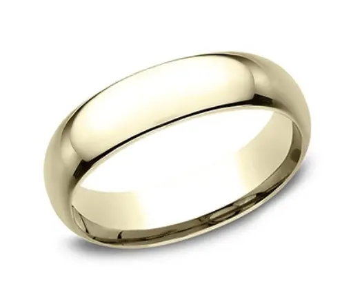14Kt Yellow Gold 6mm Light Comfort Fit Band Sz10