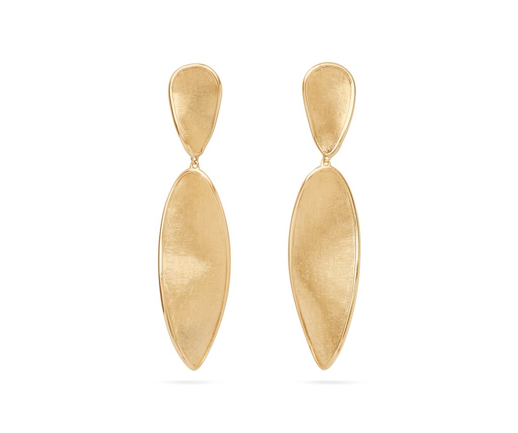 Lunaria Twist Dangle Earrings In 18Kt Yellow Gold