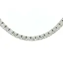 Tennis Necklace With (149) Round Diamonds Weighing 9.09cttw In 14Kt White Gold 