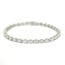 Line Bracelet With (32) Pear Shaped Diamonds Weighing 4.56cttw In 14Kt White Gold 
