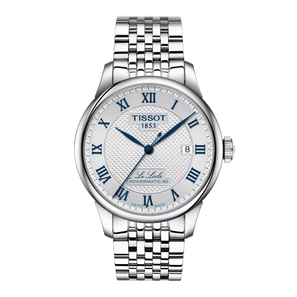 [T006.407.11.033.03] 39.3mm Le Locle Automatic Silver Dial Watch With A Stainless Steel Strap