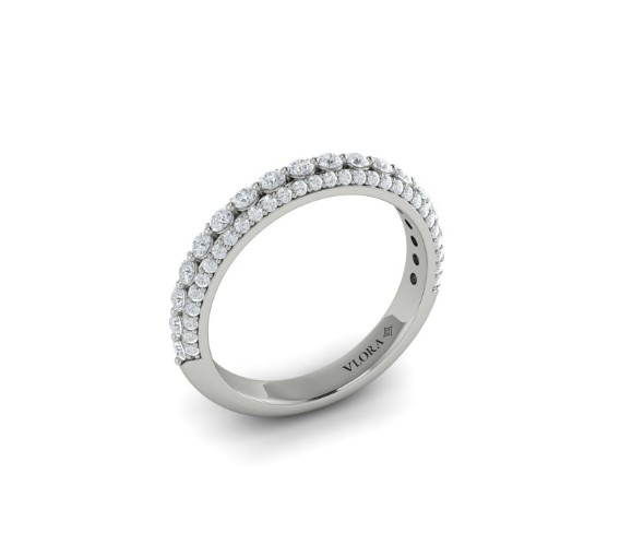 Three Row Stackable Band With (78) Round Diamonds Weighing 0.70cttw In Platinum