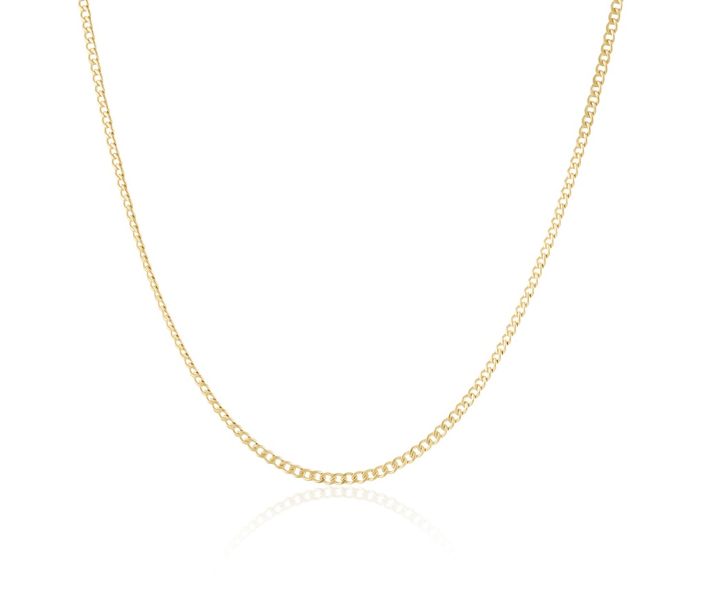 [CCL024Y] 14Kt Yellow Gold Curb Chain Necklace 22-24"