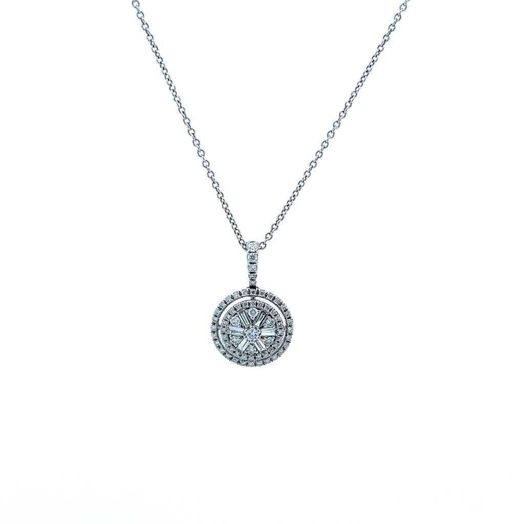 Diamond Circle Pendant Necklace 0.66cttw
