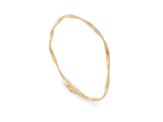 Marrakech Single Twisted Bracelet 7" In 18Kt Yellow Gold 