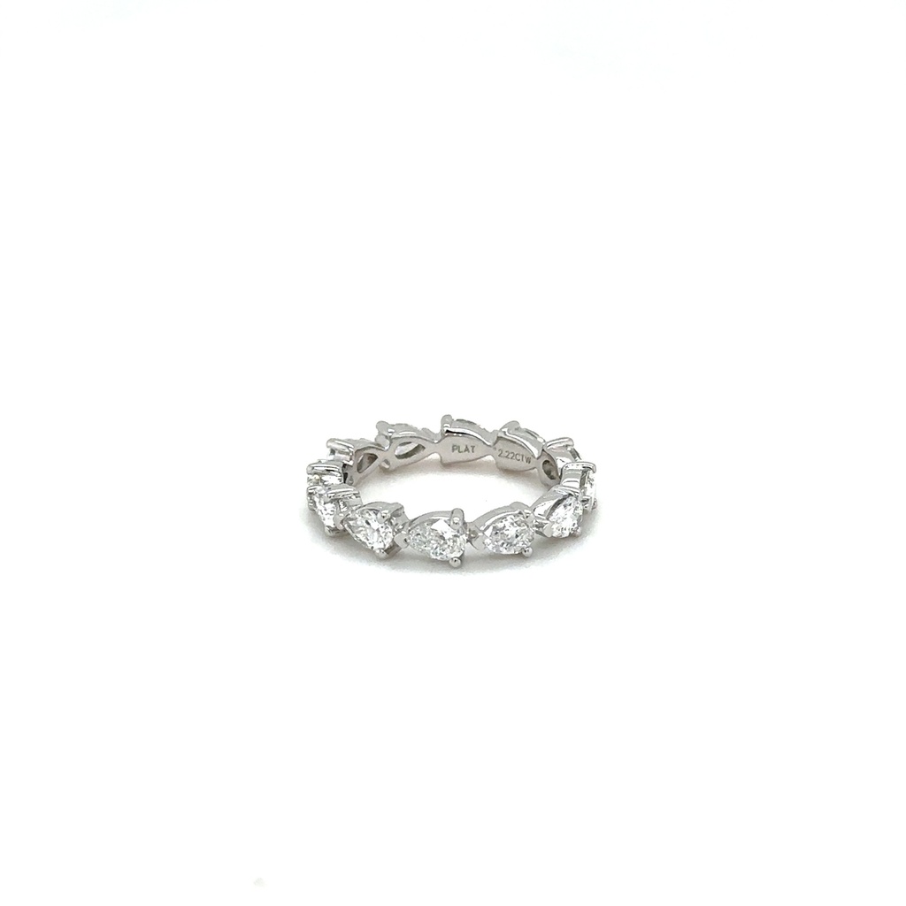 Eternity Band With (12) Pear Shaped Diamonds Weighing 2.22cttw In Platinum