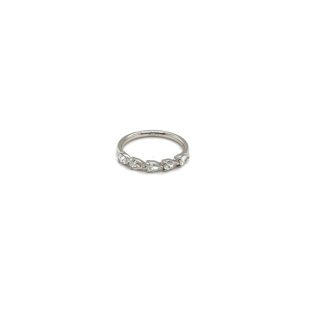 Half Eternity Band With (5) Pear Shaped Diamonds Weighing 0.54cttw In Platinum
