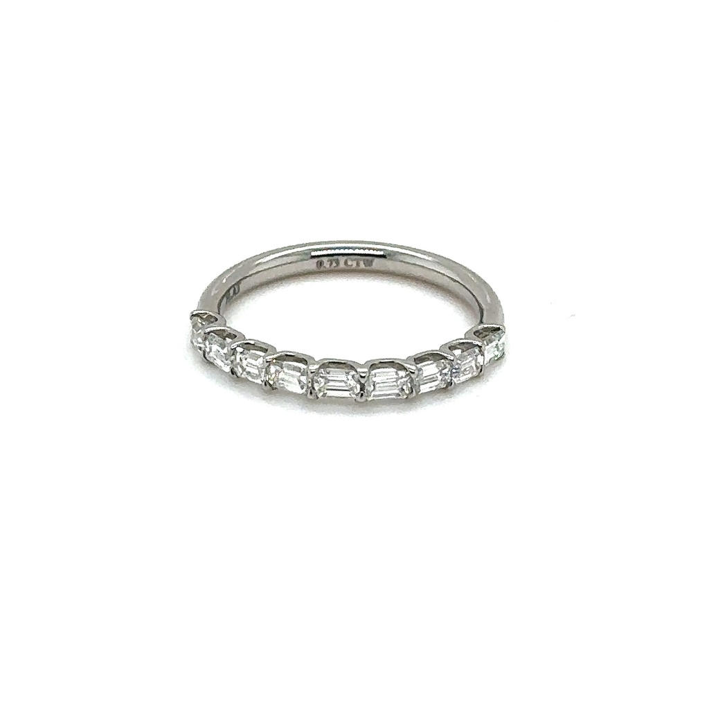 East-West Set Band With (9) Emerald Cut Diamonds Weighing 0.73cttw In Platinum