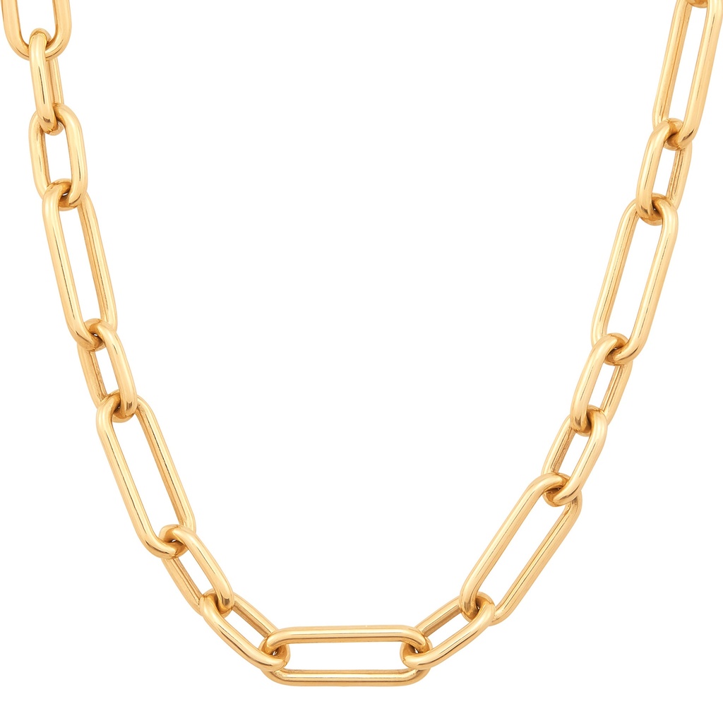 14Kt Yellow Gold Large Paperclip Link Necklace 18"