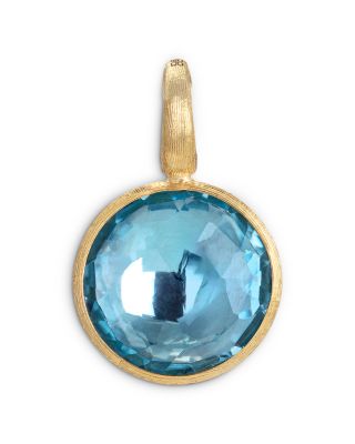 18Kt Yellow Gold Jaipur Pendant With A Round Blue Topaz