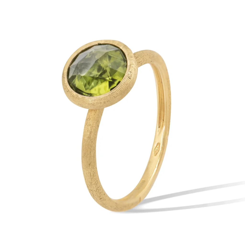 [AB632_PR01_Y_02] 18Kt Yellow Gold Jaipur Peridot Ring Sz7