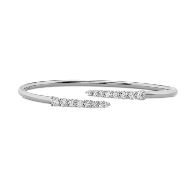 18Kt White Gold Identity Bangle With (16) Round Diamonds Weighing 1.09cttw