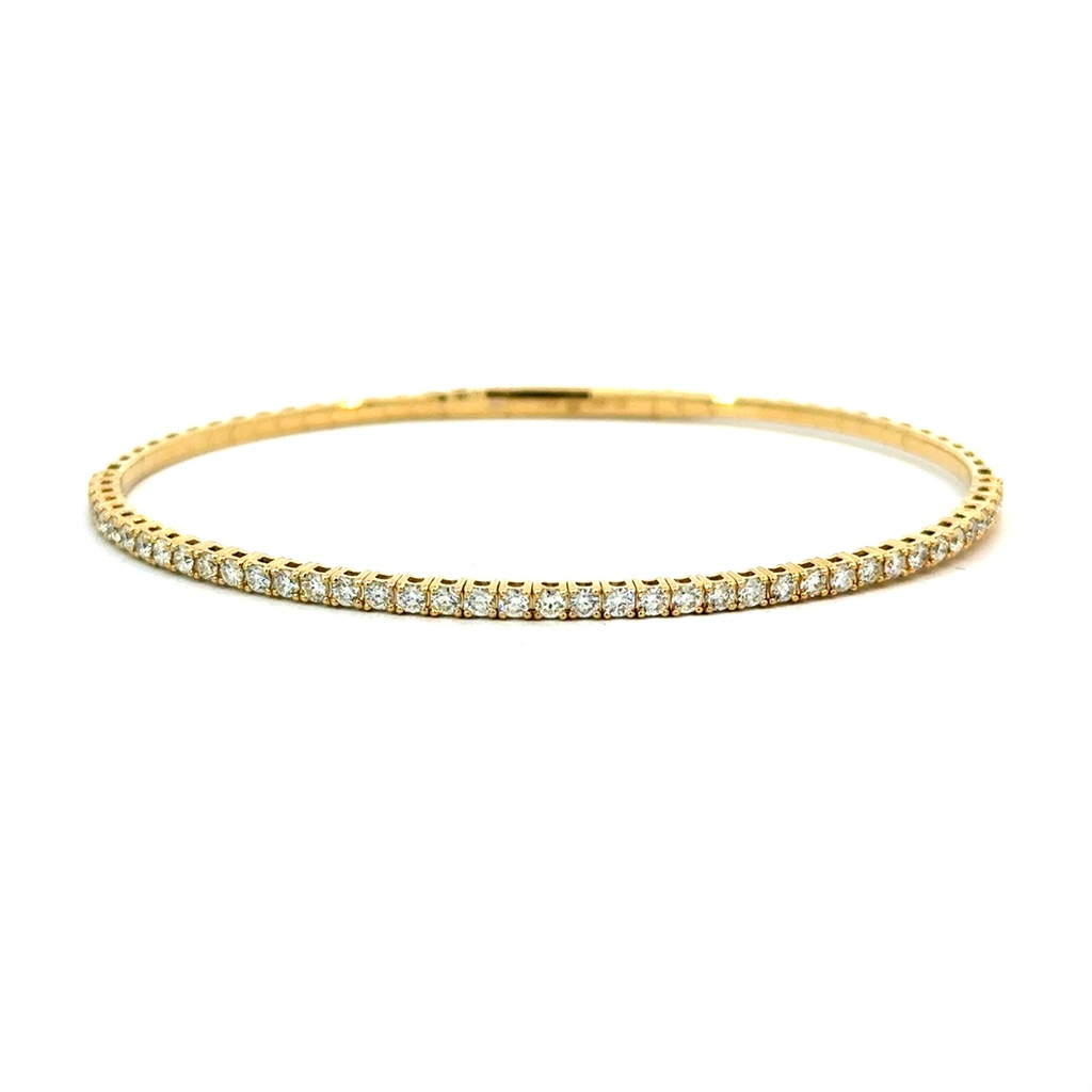 14Kt Yellow Gold Bangle With (41) Round Diamonds Weighing 1.00cttw