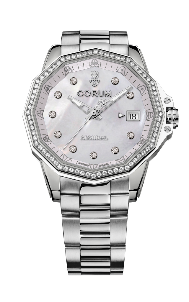 [A082/04543] Corum Admiral AC-One 38mm Watch With A Mother Of Pearl Dial, Diamond Bezel Weighing 0.65cttw And A Titanium Band