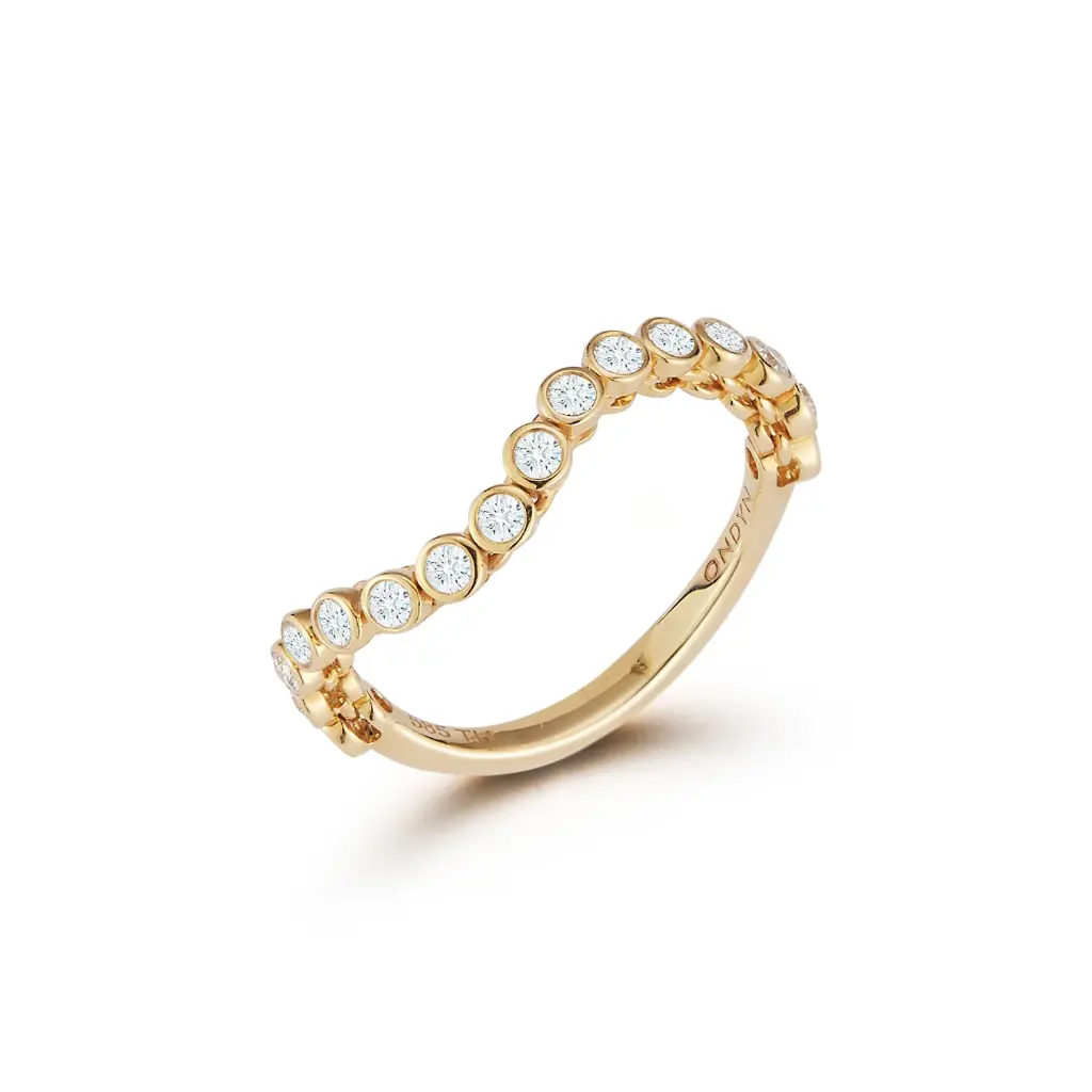 [RG8DI1019-6.0] 18Kt Yellow Gold Skinny Capri Diamond Ring 0.39cttw