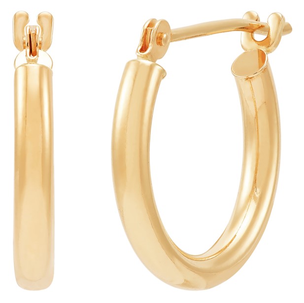 14Kt Yellow Gold 2x15mm Tube Hoops