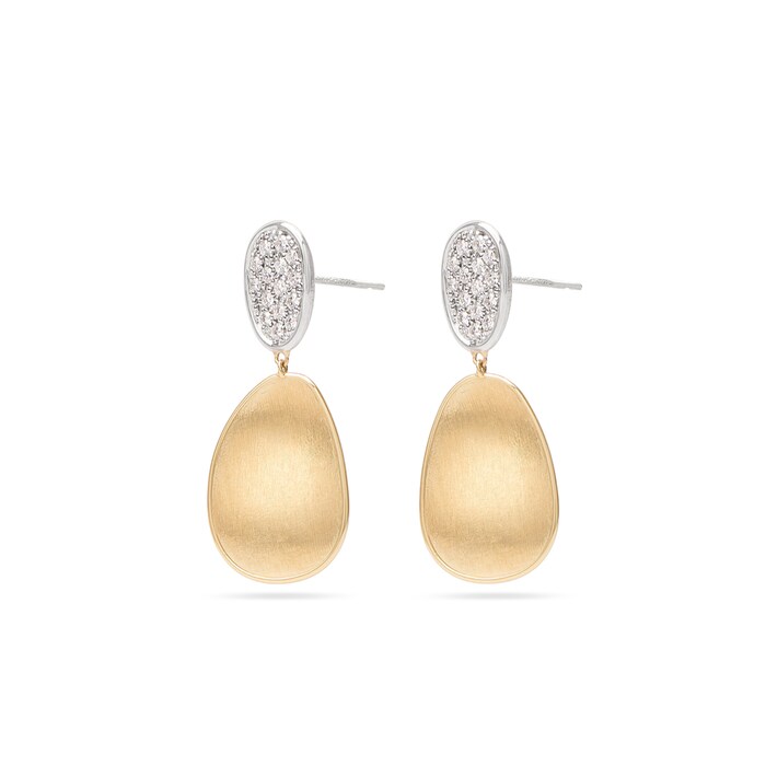 [OB1432BYWQ6] 18Kt Yellow Gold Lunaria Single Drop Earrings 0.56cttw