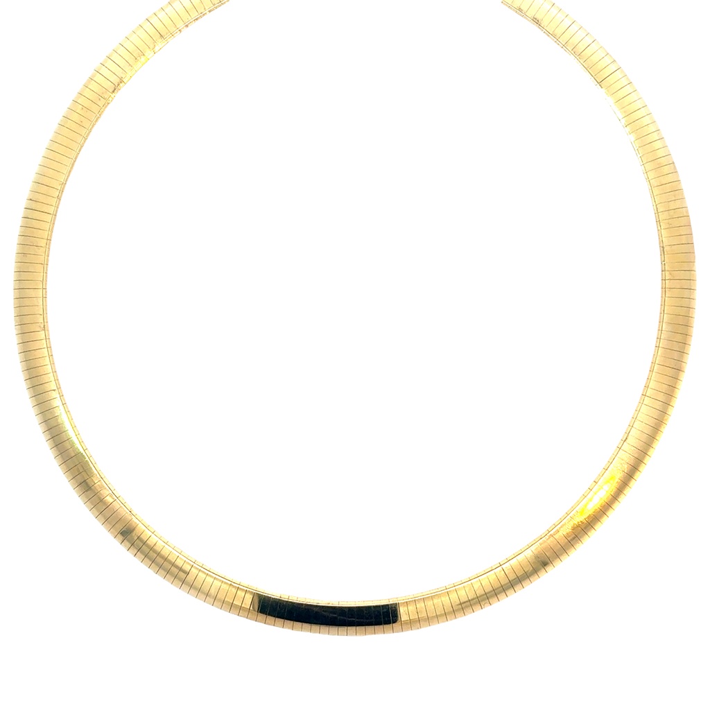 [S15120] 14Kt Yellow Gold 9.8mm Omega Chain